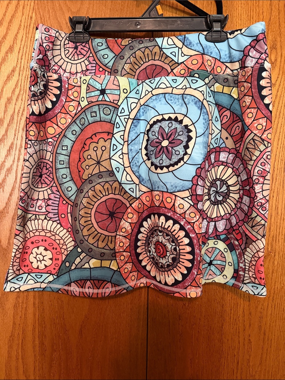 Boho Multicolor Mini Skirt with Circular Print